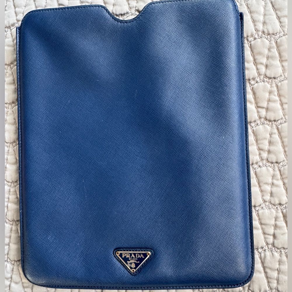Prada Blue Saffiano Leather IPAD Case
